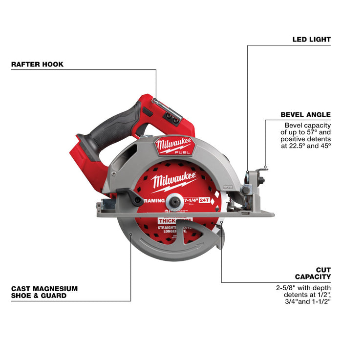 Milwaukee 2834-20 M18 FUEL™ 7-1/4” Circular Saw - Tool Only