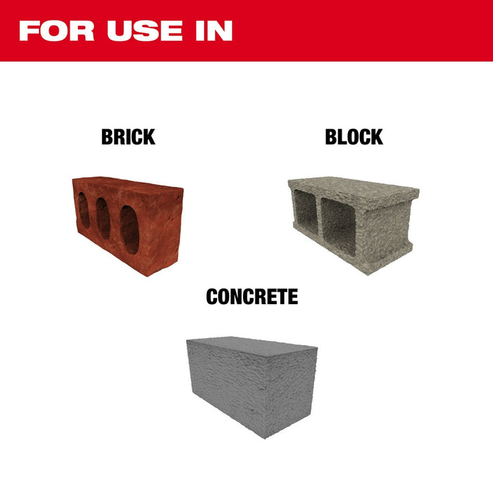 Milwaukee 5-Piece SDS-Plus M/2 2-Cutter Rotary Hammer Drill Bit Kit