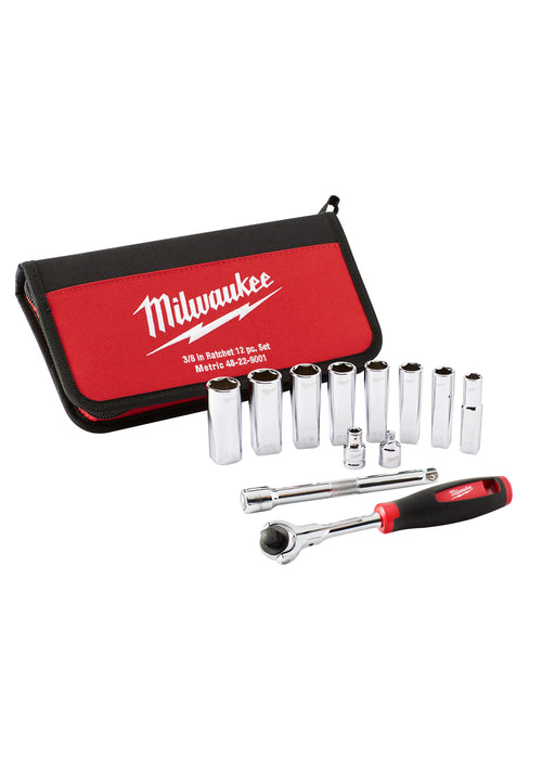 Milwaukee 12-Piece 3/8" Drive Metric Socket Set