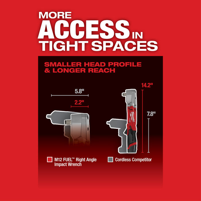 Milwaukee M12 FUEL™ 1/2" Right Angle Impact Wrench - Tool Only