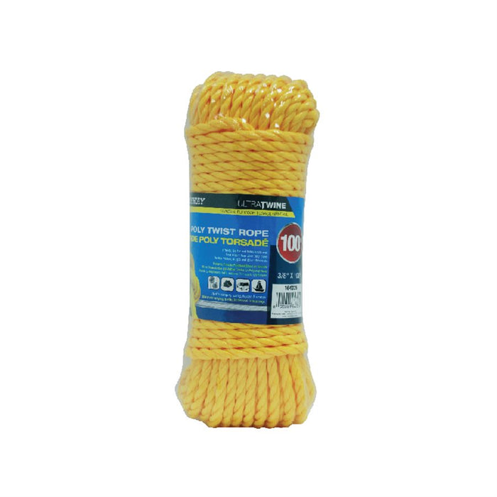 Polypropylene Yellow Twist Rope 100ft