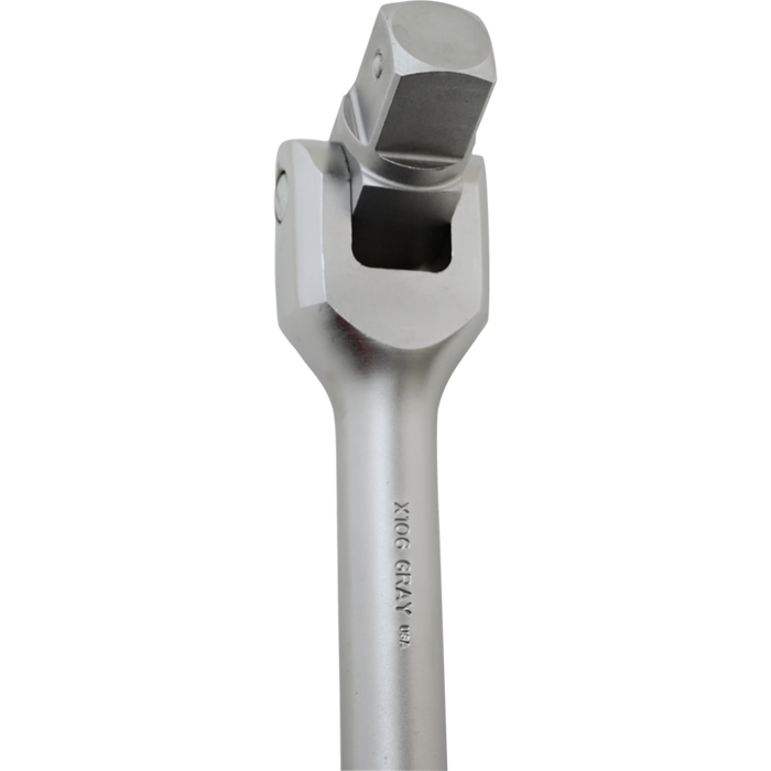 Gray Tools 1" Drive, Satin Chrome Finish Flex Handle Ratchet