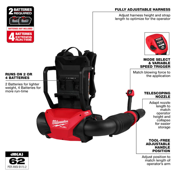 Milwaukee M18 FUEL Dual Battery Backpack Blower