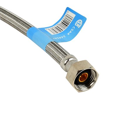 Stainless Steel Faucet Flex Connector 3/8" Compression x 1/2" FIP