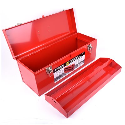 Red Steel 24" Toolbox With Lid