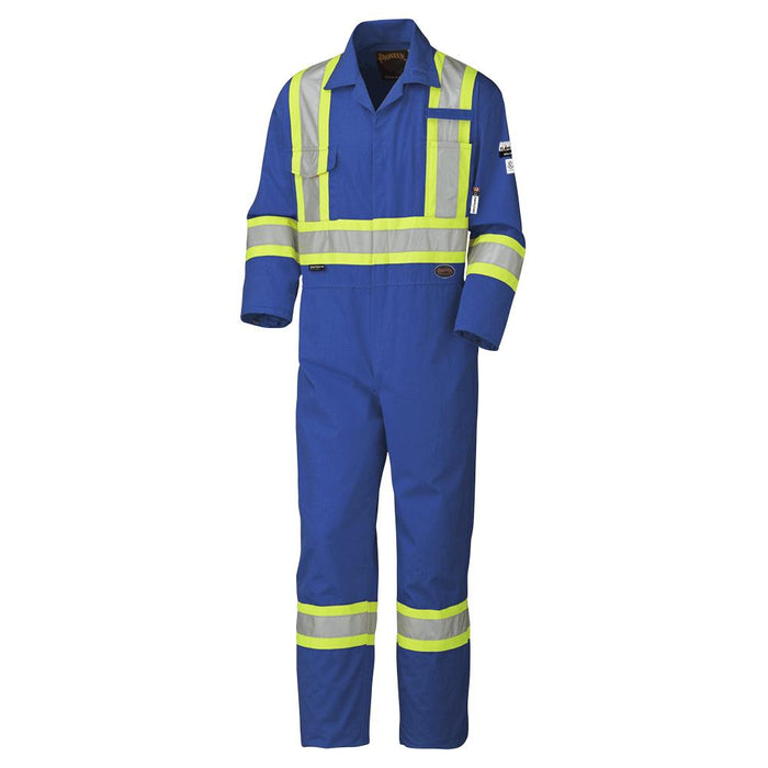 Pioneer Hi-Vis 100% Cotton Flame Resistant Safety Coveralls - Tall