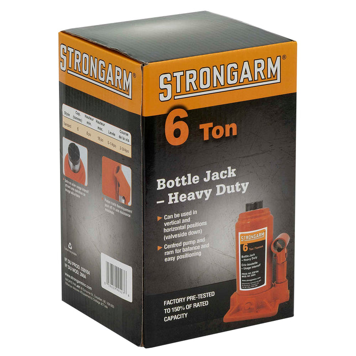StrongArm Heavy Duty Bottle Jack - 6 Ton