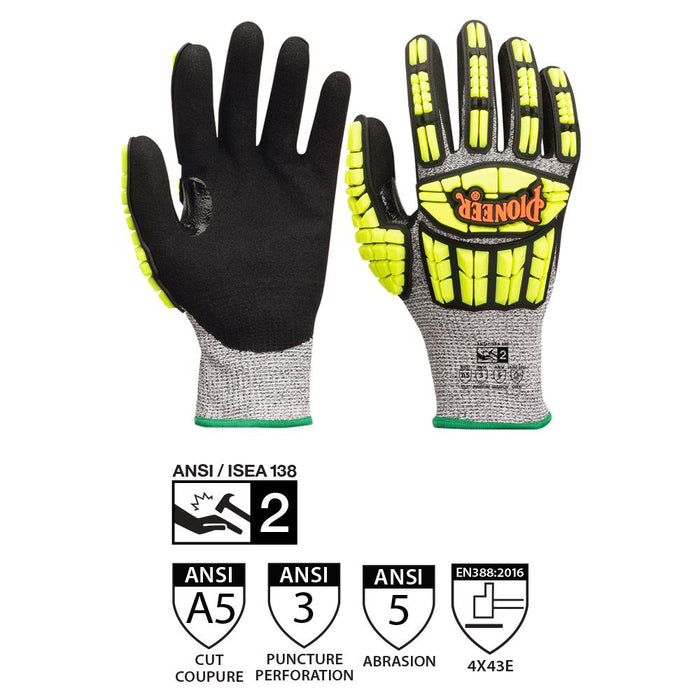 Pioneer Level A5 Cut & Impact-Resistant Gloves w/ TPR