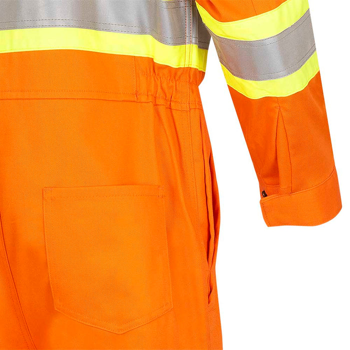 Pioneer Hi-Vis 100% Cotton Flame Resistant Safety Coveralls