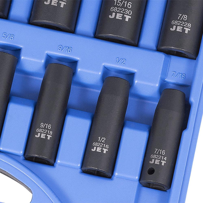 Jet 13 pc. 1/2" Drive 6-point Deep SAE Impact Socket Set