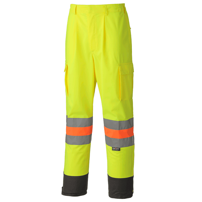 Pioneer Hi-Viz Yellow MTQ Approved Tricot Polyester Breathable Traffic Safety Pants