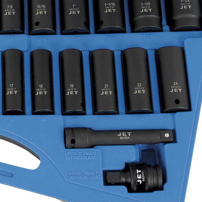 Jet 27 pc. 1/2" Drive 6-point Deep SAE/Metric Impact Socket Set