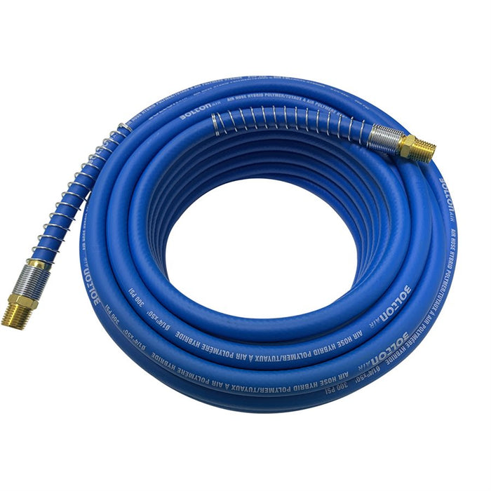 Hybrid Polymer Air Hose w/ Spring Bend Restrictor - 1/4" x 50ft