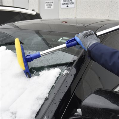 ProYard Snow Brush Telescopic Handle w/ Ice Scraper and Squeegee - 56"