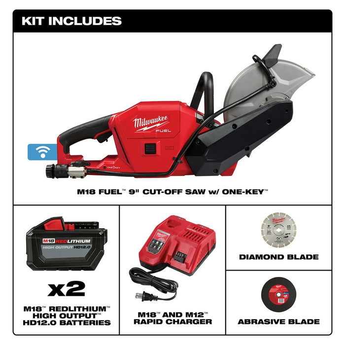 Milwaukee M18 FUEL Cordless 9" Cut-Off Saw with ONE-KEY Kit