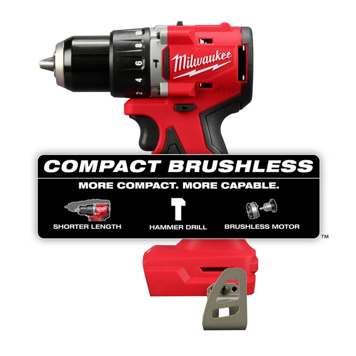 Milwaukee M18 Compact Brushless 1/2" Hammer Drill/Driver - Tool Only