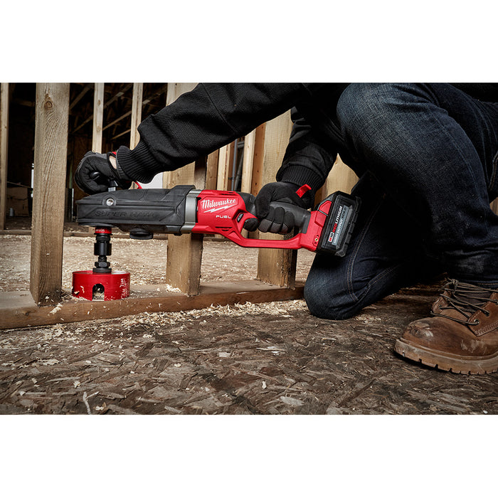 Milwaukee M18 FUEL Cordless Super Hawg Right Angle Drill with QUIK-LOK Kit