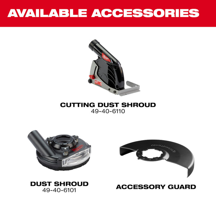 Milwaukee M18 FUEL™ 4-1/2"-6" Variable Speed Braking Grinder w/ Paddle Switch & ONE-KEY™