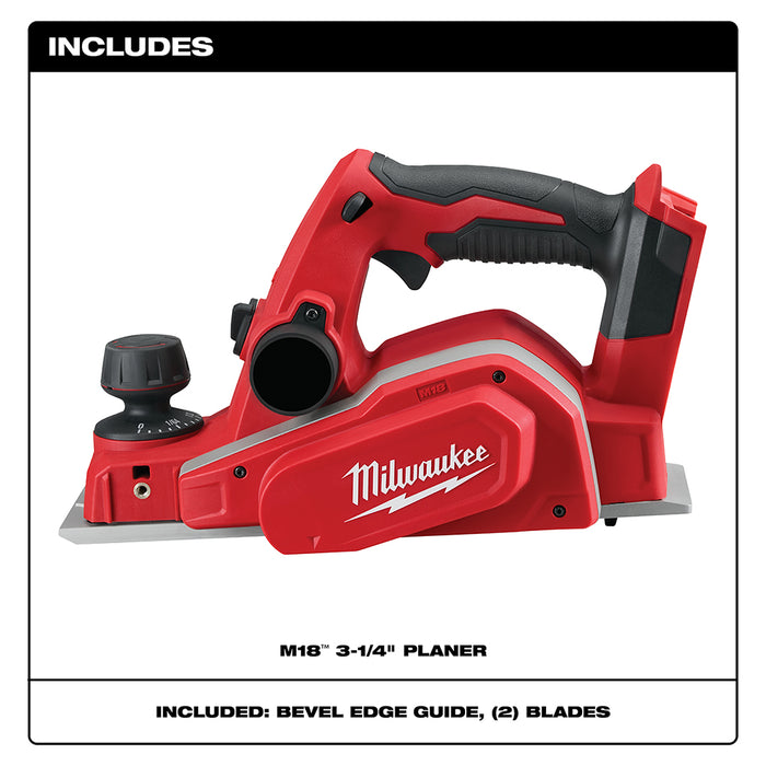 Milwaukee M18 Cordless 3-1/4" Planer-Tool Only