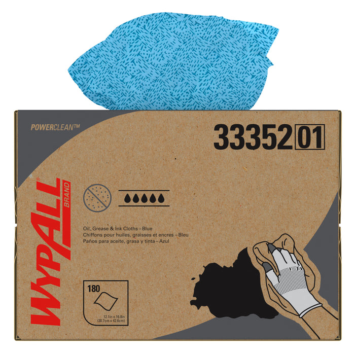 WypAll® Oil Grease & Ink Blue Wipe Cloths - 16.8" x 12.1"