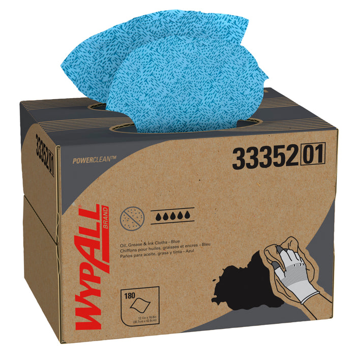 WypAll® Oil Grease & Ink Blue Wipe Cloths - 16.8" x 12.1"