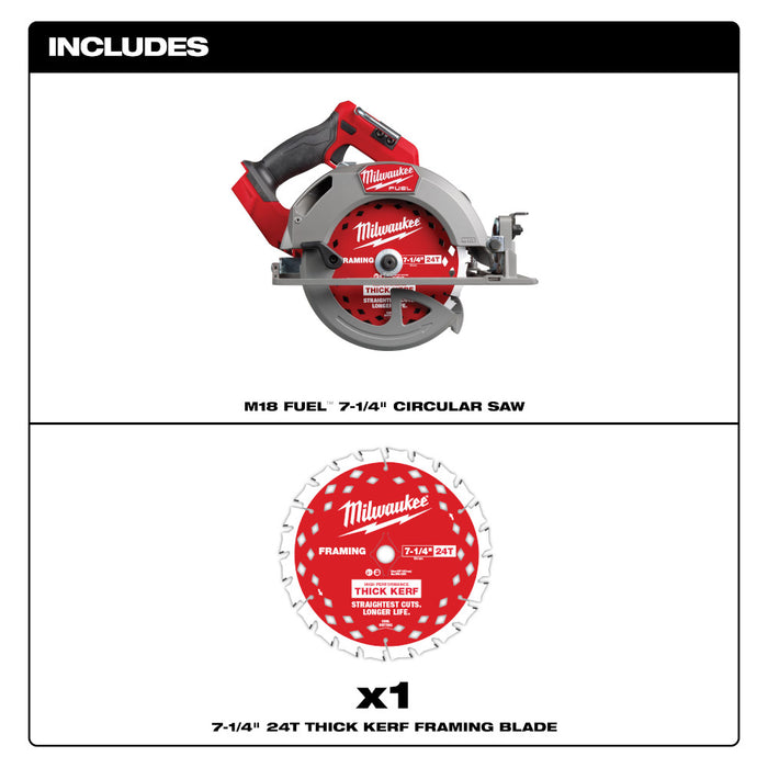 Milwaukee 2834-20 M18 FUEL™ 7-1/4” Circular Saw - Tool Only