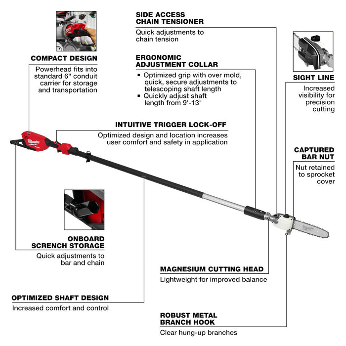 Milwaukee M18 FUEL™ Cordless Telescoping Pole Saw - Tool Only