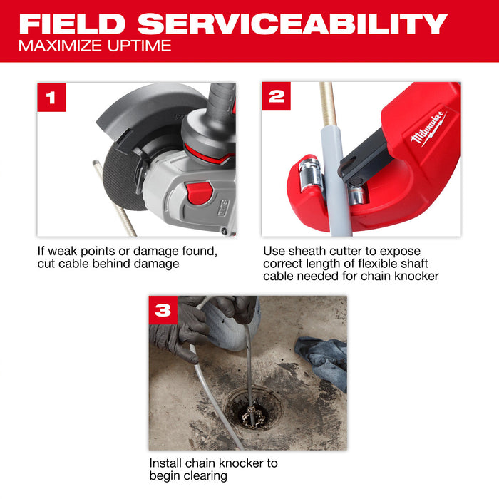 Milwaukee M12 FUEL High Speed Chain Snake For 1-1/4"-2" Pipes