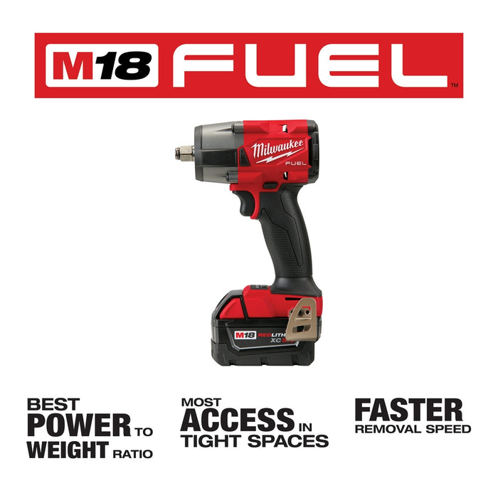 Milwaukee M18 FUEL 1/2" Mid-Torque Impact Wrench w/ Friction Ring Kit