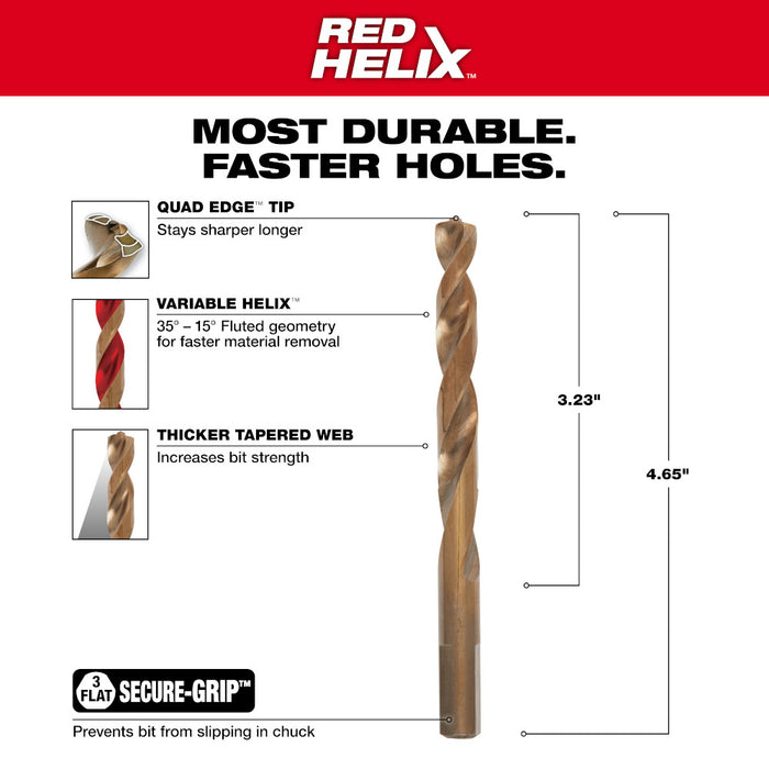 Milwaukee RED HELIX Cobalt Drill Bit