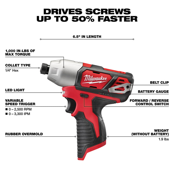 Milwaukee M12 Cordless Cordless Hammer Drill/Impact Driver Combo Kit (2-Tool)