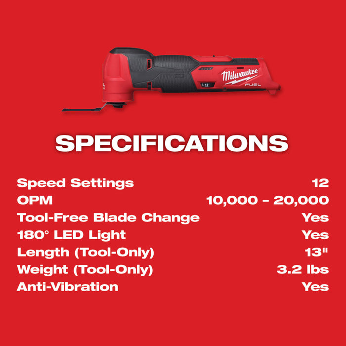 Milwaukee M12 FUEL Cordless Oscillating Multi-Tool  - Tool Only