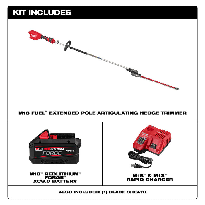 Milwaukee M18 FUEL Extended Pole Articulating Hedge Trimmer Kit