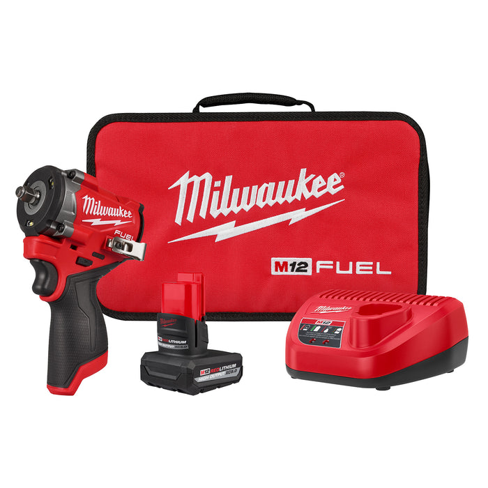 Milwaukee M12 FUEL™ Stubby 3/8" Impact Wrench 1 Battery Kit