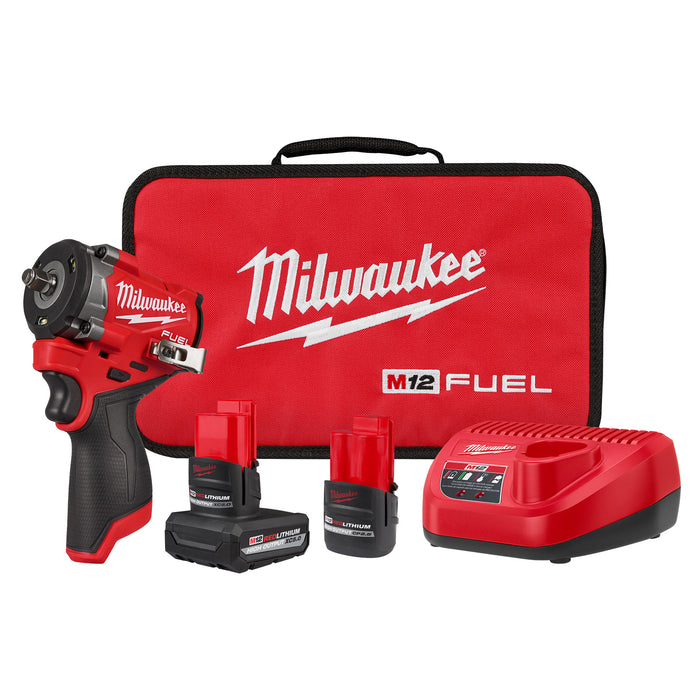 Milwaukee M12 FUEL™ Stubby 3/8" Impact Wrench 2 Battery Kit