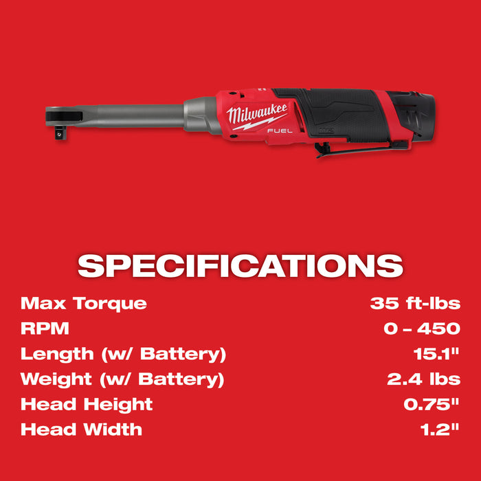 Milwaukee M12 FUEL™ 3/8" Extended Reach High Speed Ratchet Kit