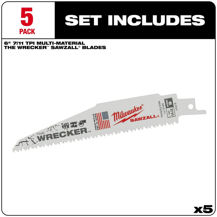 Milwaukee SAWZALL® The WRECKER Multi-Material Blades