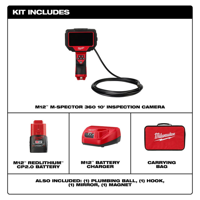 Milwaukee M12™ M-Spector™ 360 10' Inspection Camera