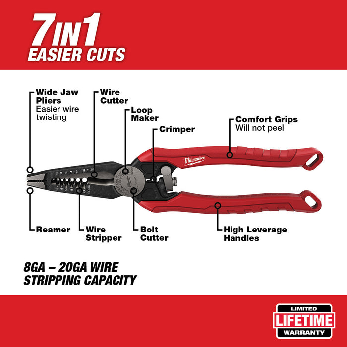 Milwaukee 7IN1 High-Leverage Combination Pliers