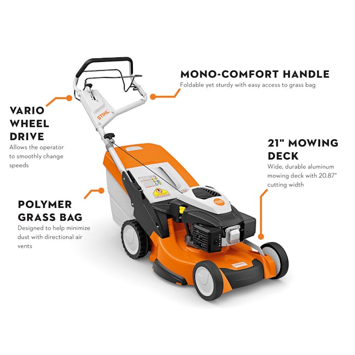 STIHL RM 655V Vario Drive Self Propelled Gas Lawn Mower