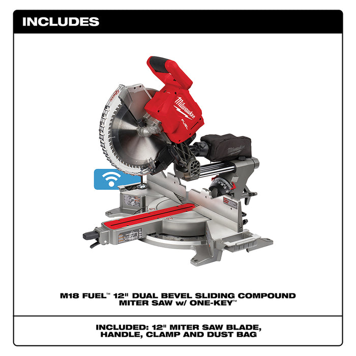 Milwaukee M18 FUEL Cordless 12" Dual Bevel Sliding Compound Miter Saw  - Tool Only