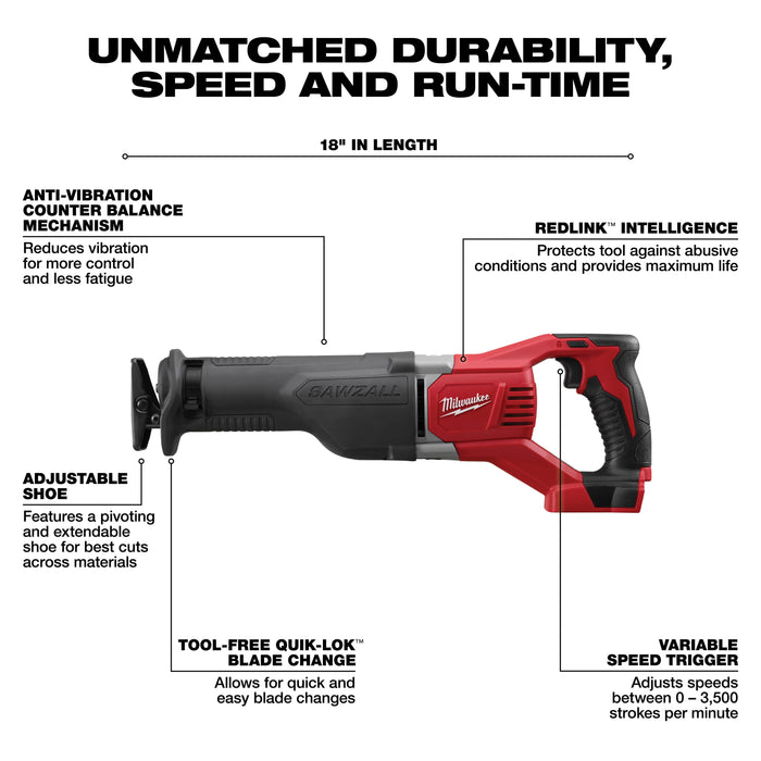 Milwaukee 2696-24 M18 Cordless 4-Tool Combo Kit