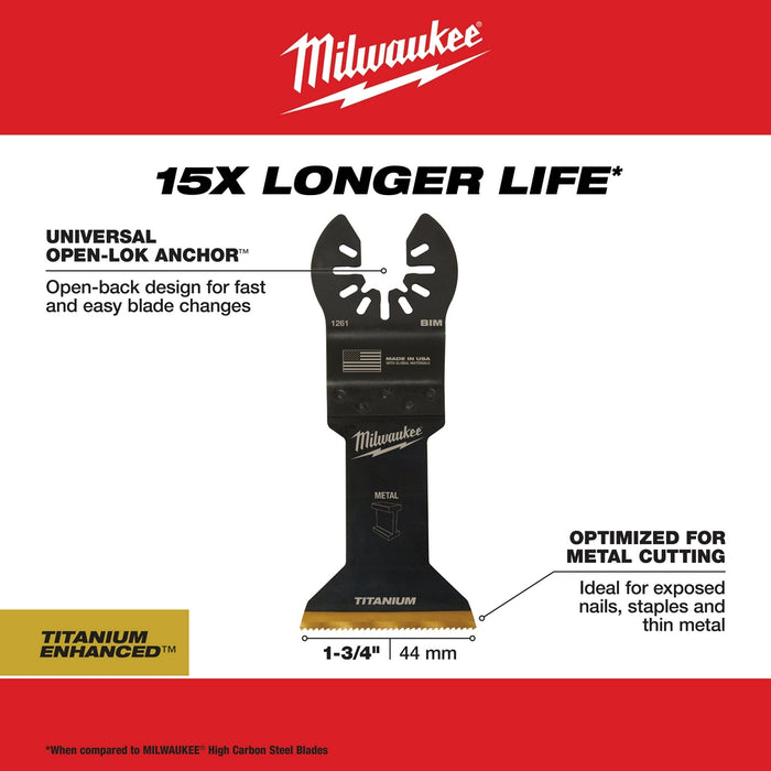 Milwaukee OPEN-LOK Titanium Enhanced Bi-Metal Metal Multi-Tool Blades