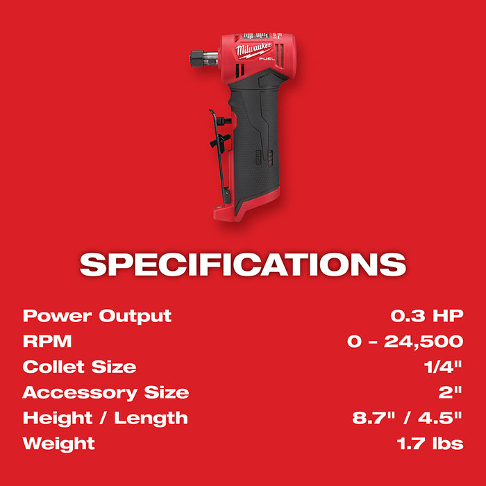 Milwaukee M12 FUEL™ 1/4" Right Angle Die Grinder 2-Battery Kit