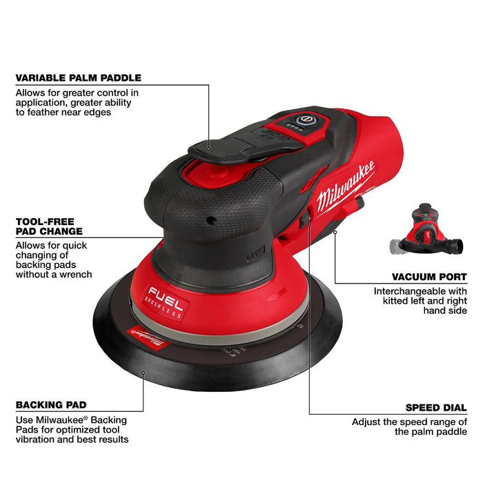 Milwaukee M12 FUEL™ 6" Random Orbital Sander - Tool Only(3/32")