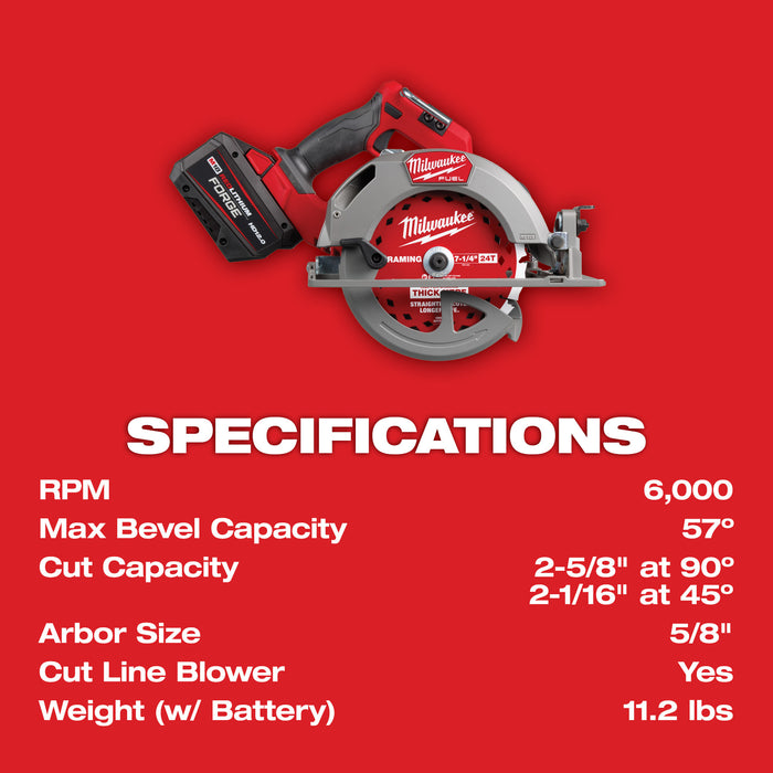 Milwaukee M18 FUEL™ 7-1/4” Circular Saw Kit