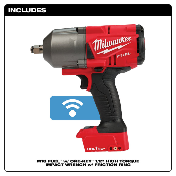 Milwaukee M18 FUEL High Torque 1/2" Impact Wrench Friction Ring w/ ONE-KEY - Tool Only