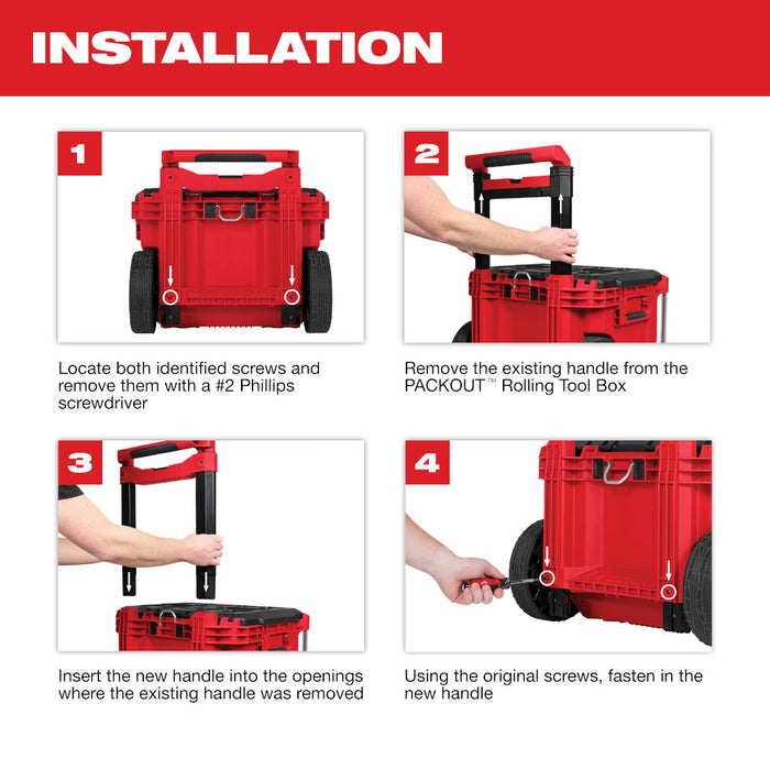 Milwaukee Low-Profile Handle For PACKOUT™ Rolling Tool Box