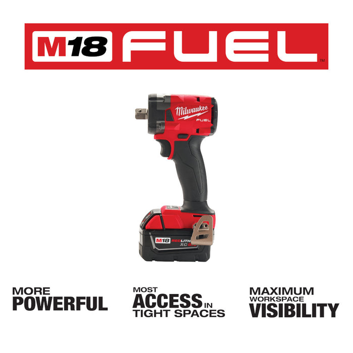 Milwaukee M18 FUEL Cordless 1/2" Compact Impact Wrench with Pin Detent Kit