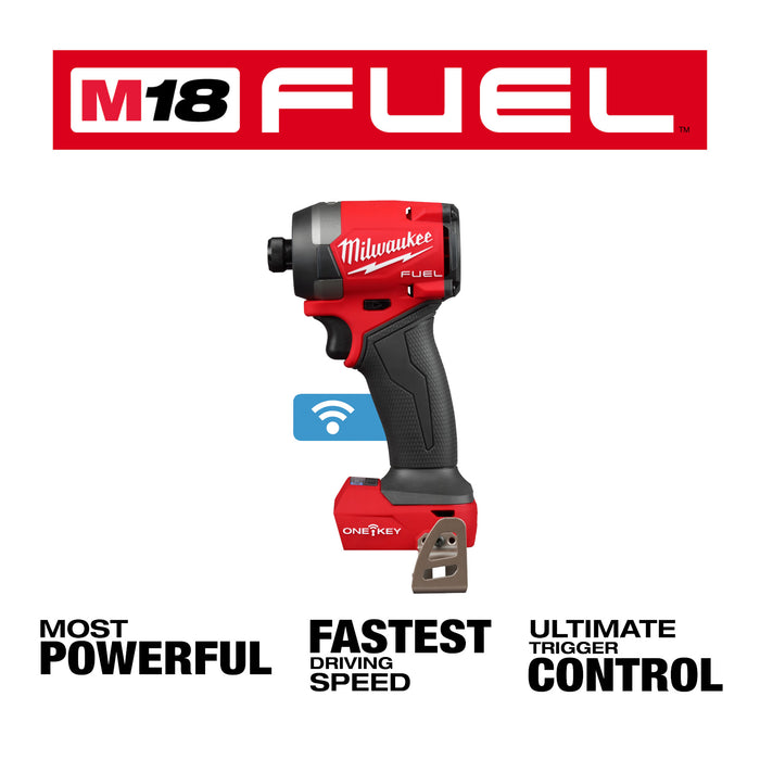 Milwaukee M18 FUEL Cordless 1/4" Hex Impact Driver w/ ONE-KEY - Tool Only